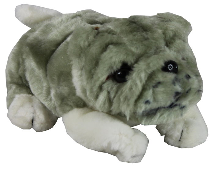 gray stuffed dog